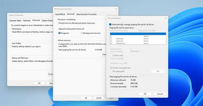 Инструкции по изменению размера и положения файла подкачки в Windows